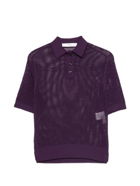 open-knit polo top by TELA