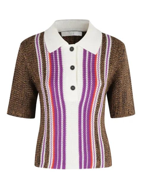 stripe-pattern polo top by TELA