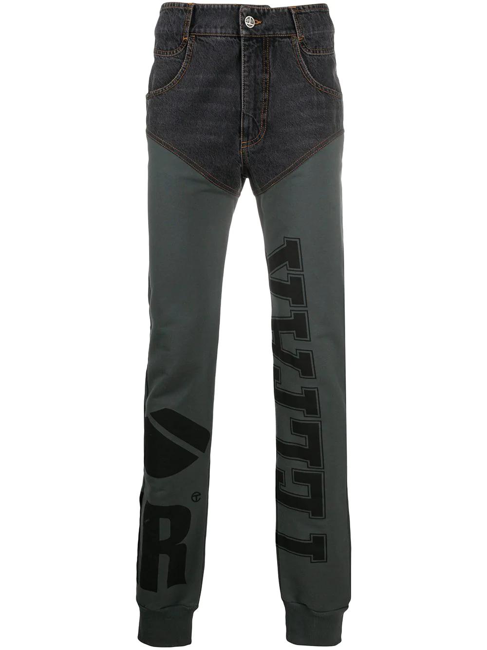 panelled logo-print trousers by TELFAR