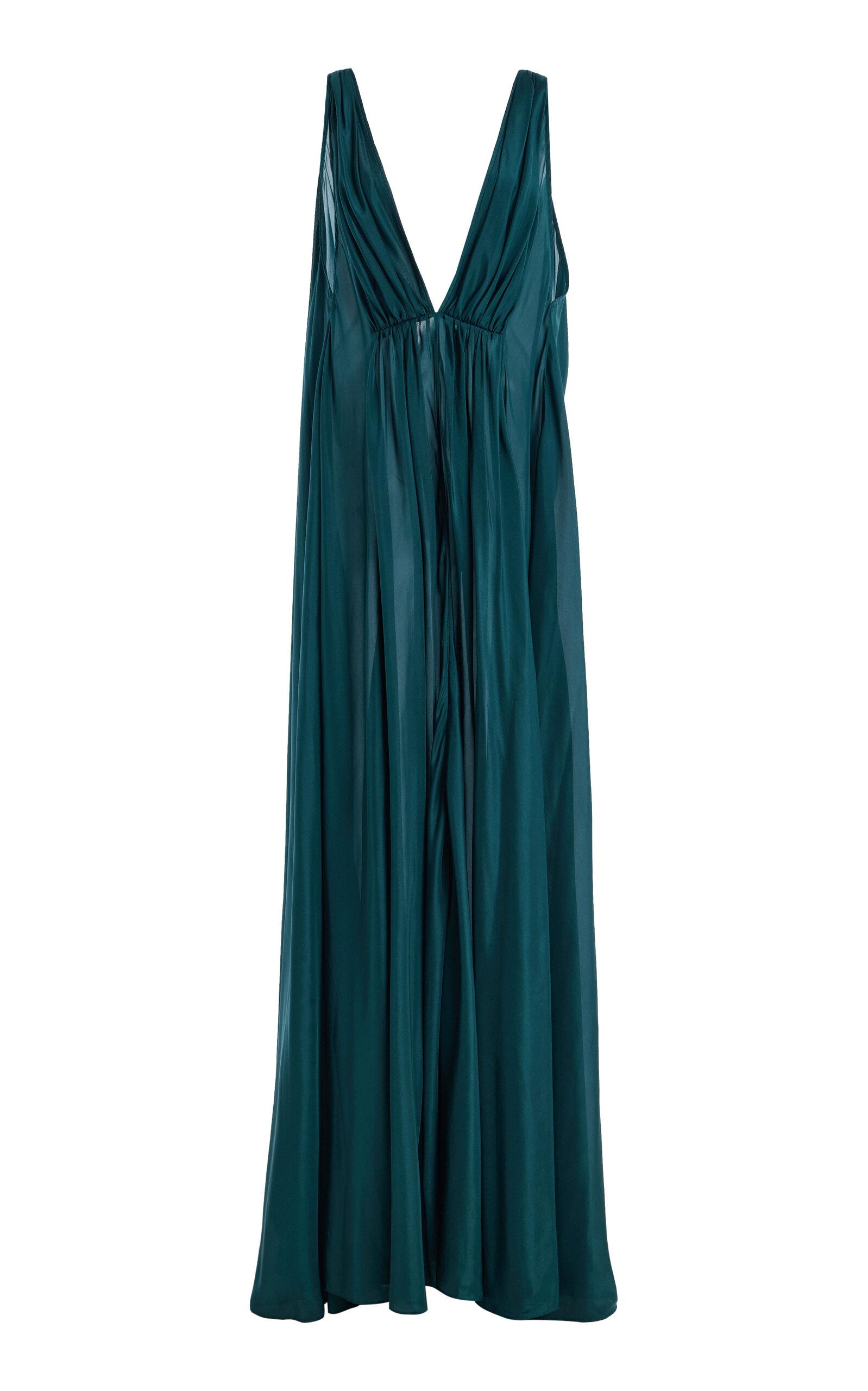 Temily Angelina Silk Habotai Maxi Dress - Moda Operandi by TEMILY