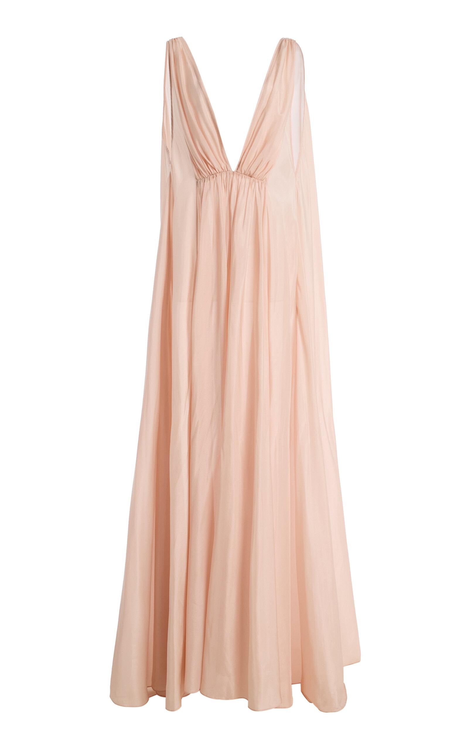 Temily Angelina Silk Habotai Maxi Dress - Moda Operandi by TEMILY