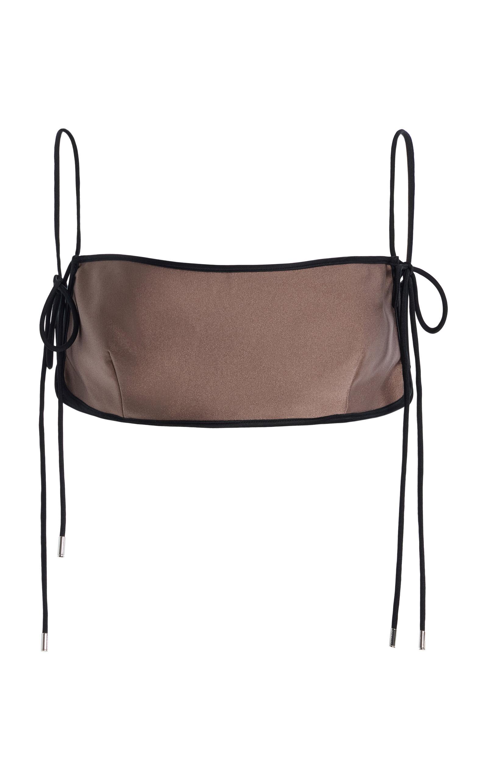 Temily Summer Bones Satin Bandeau Crop Top - Moda Operandi by TEMILY