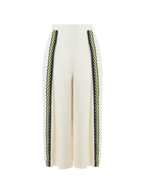 Avalon embroidered linen trousers by TEMPERLEY LONDON