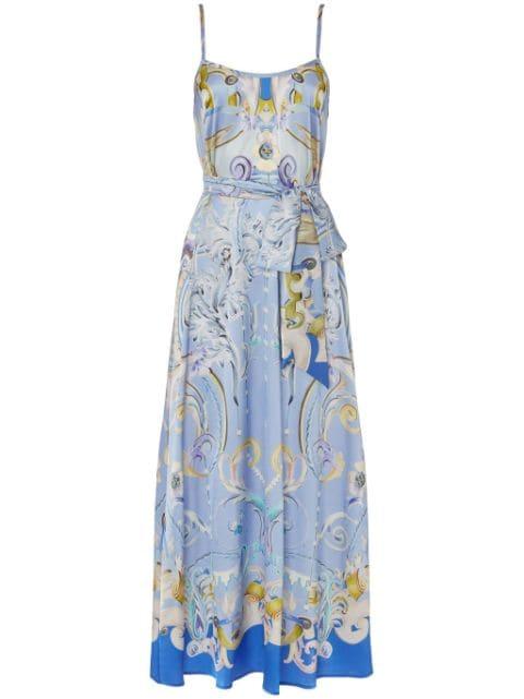 Carline-print slip dress by TEMPERLEY LONDON