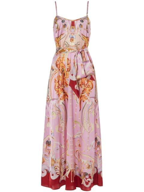 Carline-print slip dress by TEMPERLEY LONDON