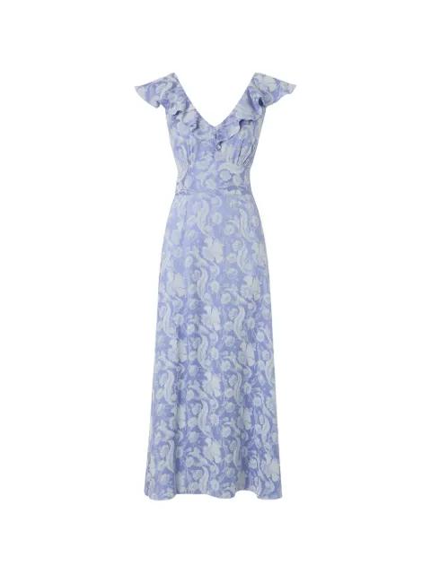 Celine floral-jacquard ruffled dress by TEMPERLEY LONDON