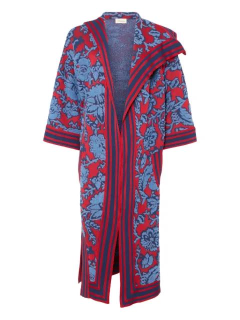 Francis floral-pattern striped knit cape by TEMPERLEY LONDON