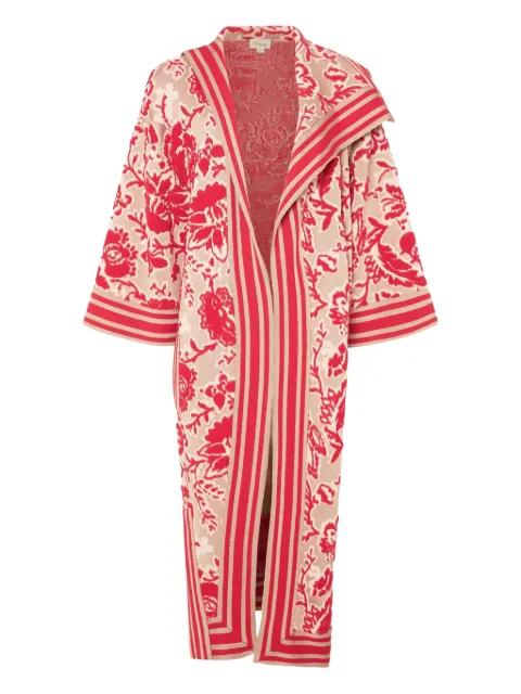 Francis floral-pattern striped knit cape by TEMPERLEY LONDON