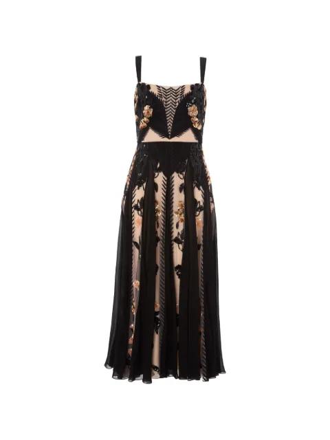Gilded strappy midi dress by TEMPERLEY LONDON