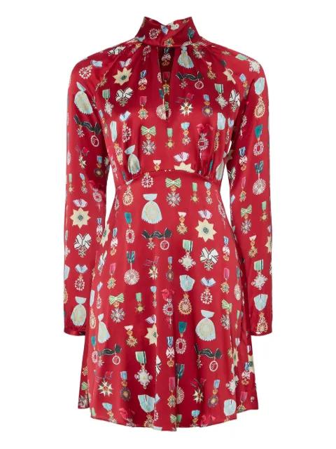 Gloriette medal-print mini dress by TEMPERLEY LONDON