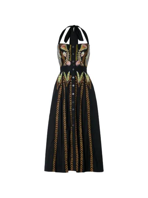 Juniper embroidered halterneck midi dress by TEMPERLEY LONDON