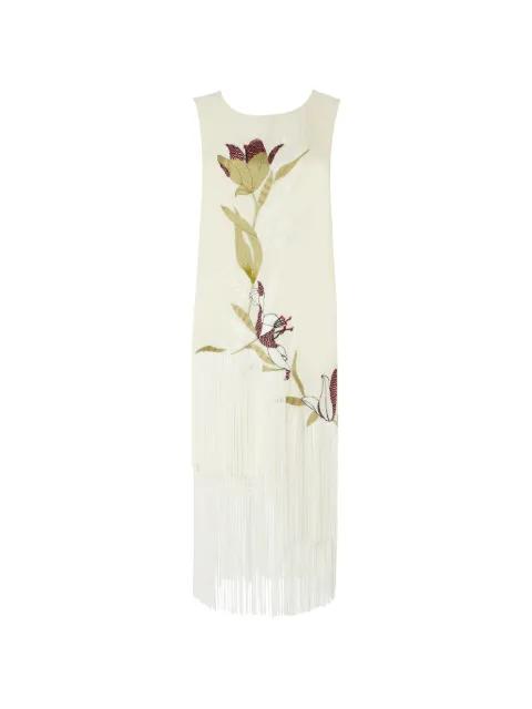 Madeline floral-embroidered fringed dress by TEMPERLEY LONDON
