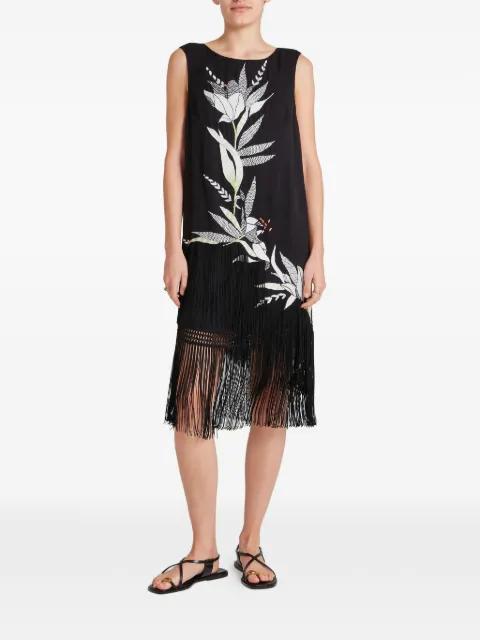 Madeline floral-embroidered fringed mini dress by TEMPERLEY LONDON