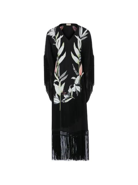 Madeline fringed midi dress by TEMPERLEY LONDON
