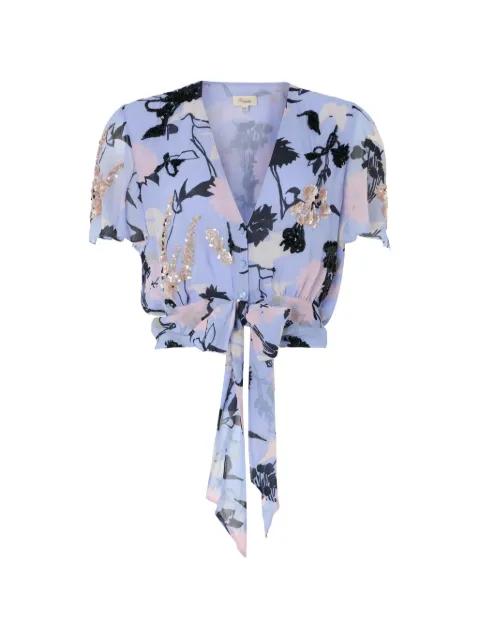 Maisie sequin-embellished floral-print blouse by TEMPERLEY LONDON