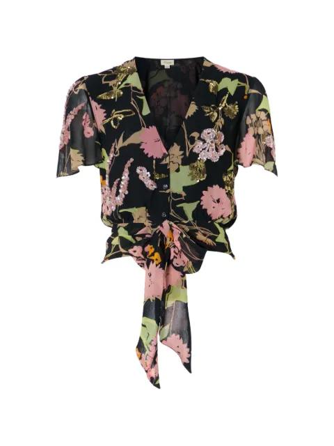 Maisie sequin-embellished floral-print blouse by TEMPERLEY LONDON