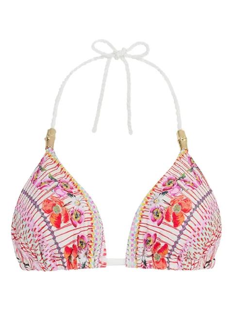 Pomegranate floral triangle bikini top by TEMPERLEY LONDON