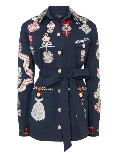 belted shirt jacket by TEMPERLEY LONDON