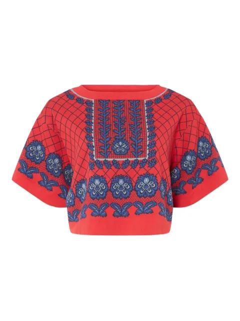 grid-pattern T-shirt by TEMPERLEY LONDON