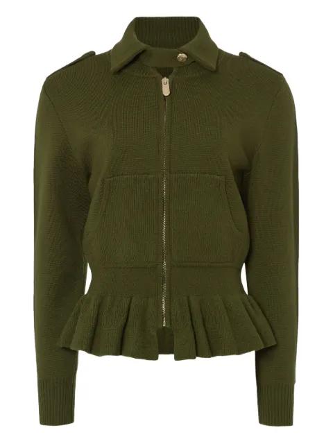ruffled napoleon knit jacket by TEMPERLEY LONDON