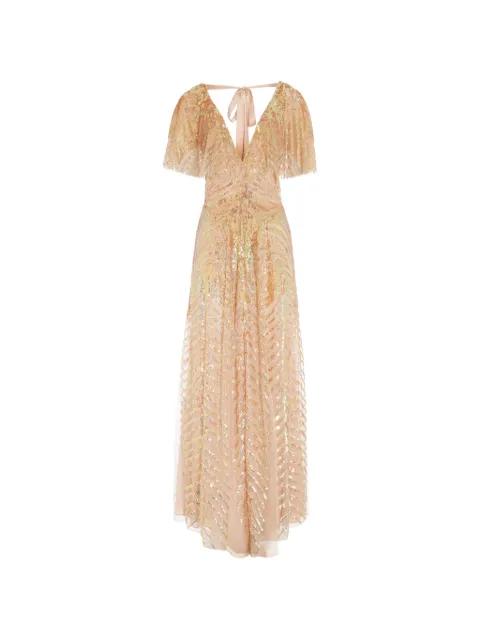 tie neck maxi dress by TEMPERLEY LONDON