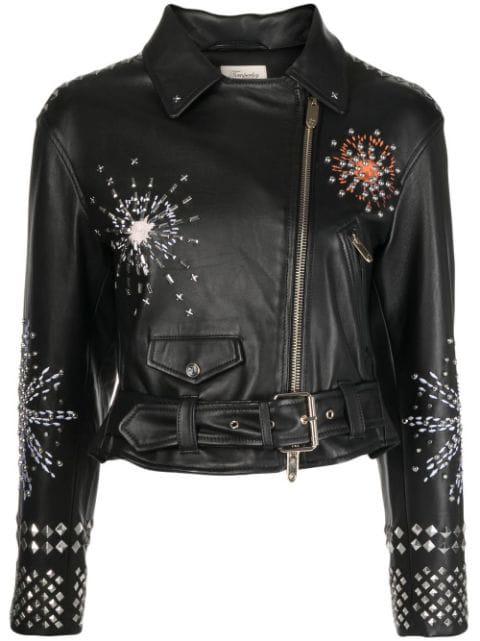 zipped biker jacket by TEMPERLEY LONDON