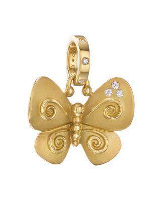 18K Yellow Gold Diamond Butterfly Pendant by TEMPLE ST. CLAIR