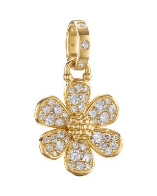 18K Yellow Gold Diamond Snow Flower Pendant by TEMPLE ST. CLAIR