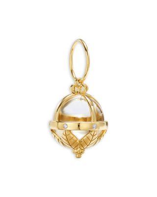 18K Yellow Gold FJ Crystal & Diamond Amulet Pendant by TEMPLE ST. CLAIR
