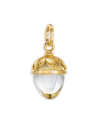 18K Yellow Gold FJ Crystal & Diamond Arcadia Amulet Pendant by TEMPLE ST. CLAIR