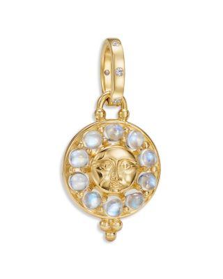 18K Yellow Gold FJ Moonstone & Diamond Selena Luna Pendant by TEMPLE ST. CLAIR