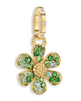 18K Yellow Gold Multi-Gemstone & Diamond Flower Power Pendant by TEMPLE ST. CLAIR