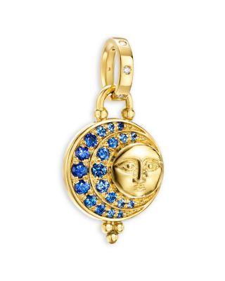 18K Yellow Gold Sapphire & Diamond Eclipse Pendant by TEMPLE ST. CLAIR