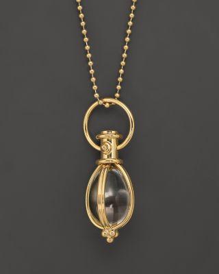 Oval Crystal Amulet in 18K Yellow Gold by TEMPLE ST. CLAIR
