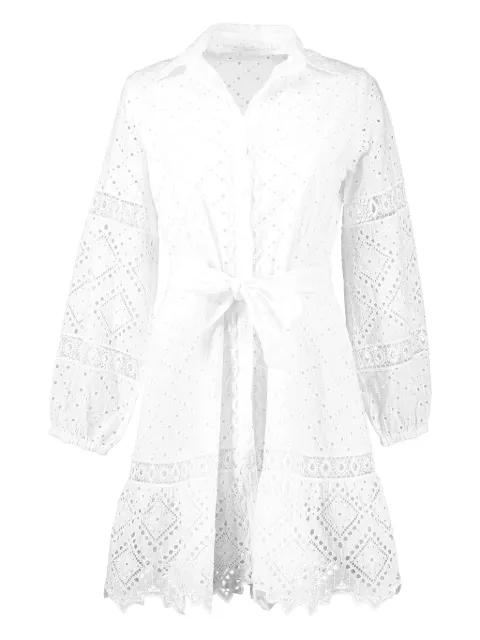 Palestina eyelet-embroidered belted dress by TEMPTATION POSITANO