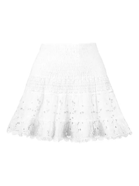 smocked eyelet skirt by TEMPTATION POSITANO