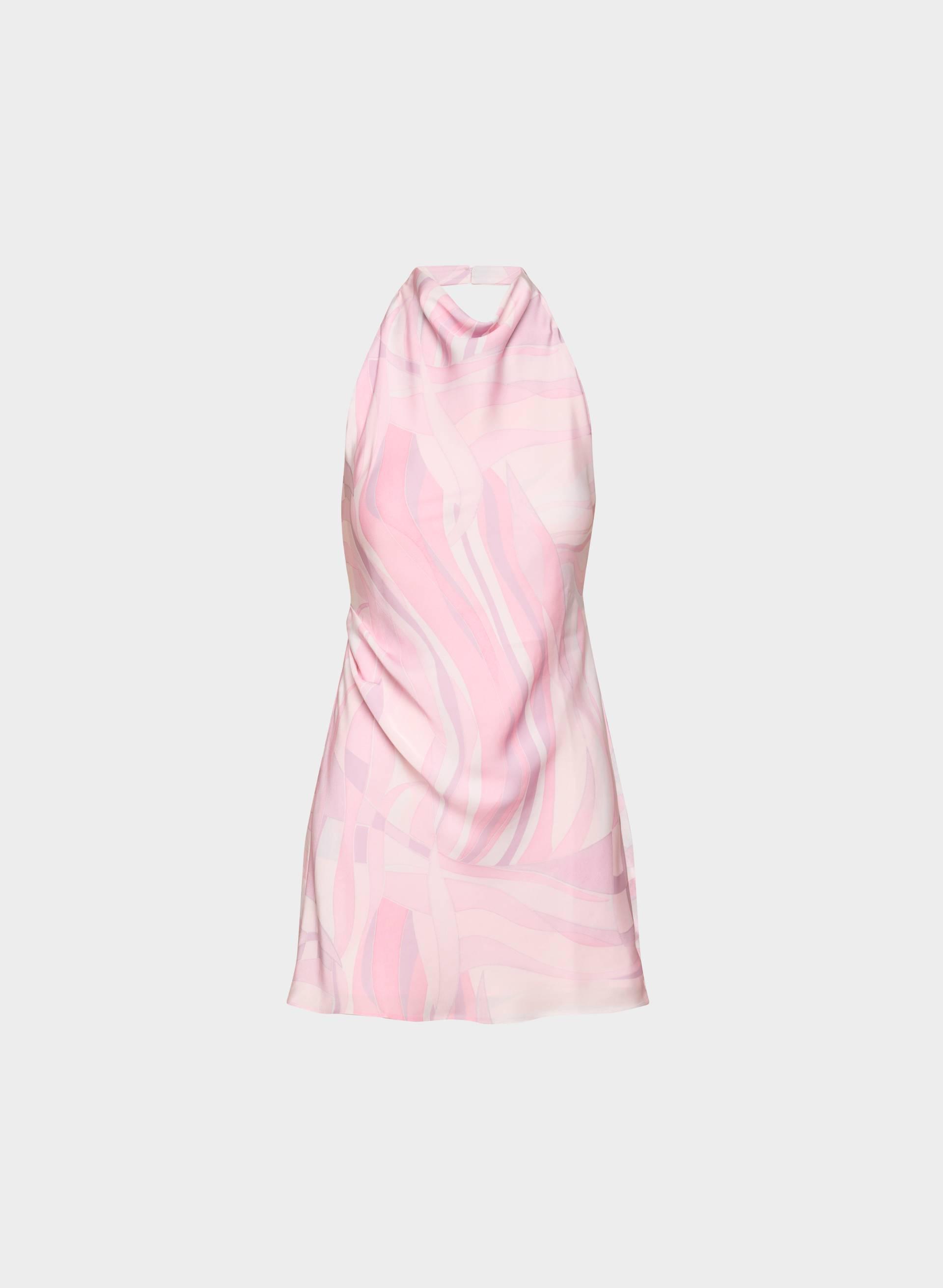 AUDIENCE SATIN MINI HALTER DRESS by TEN