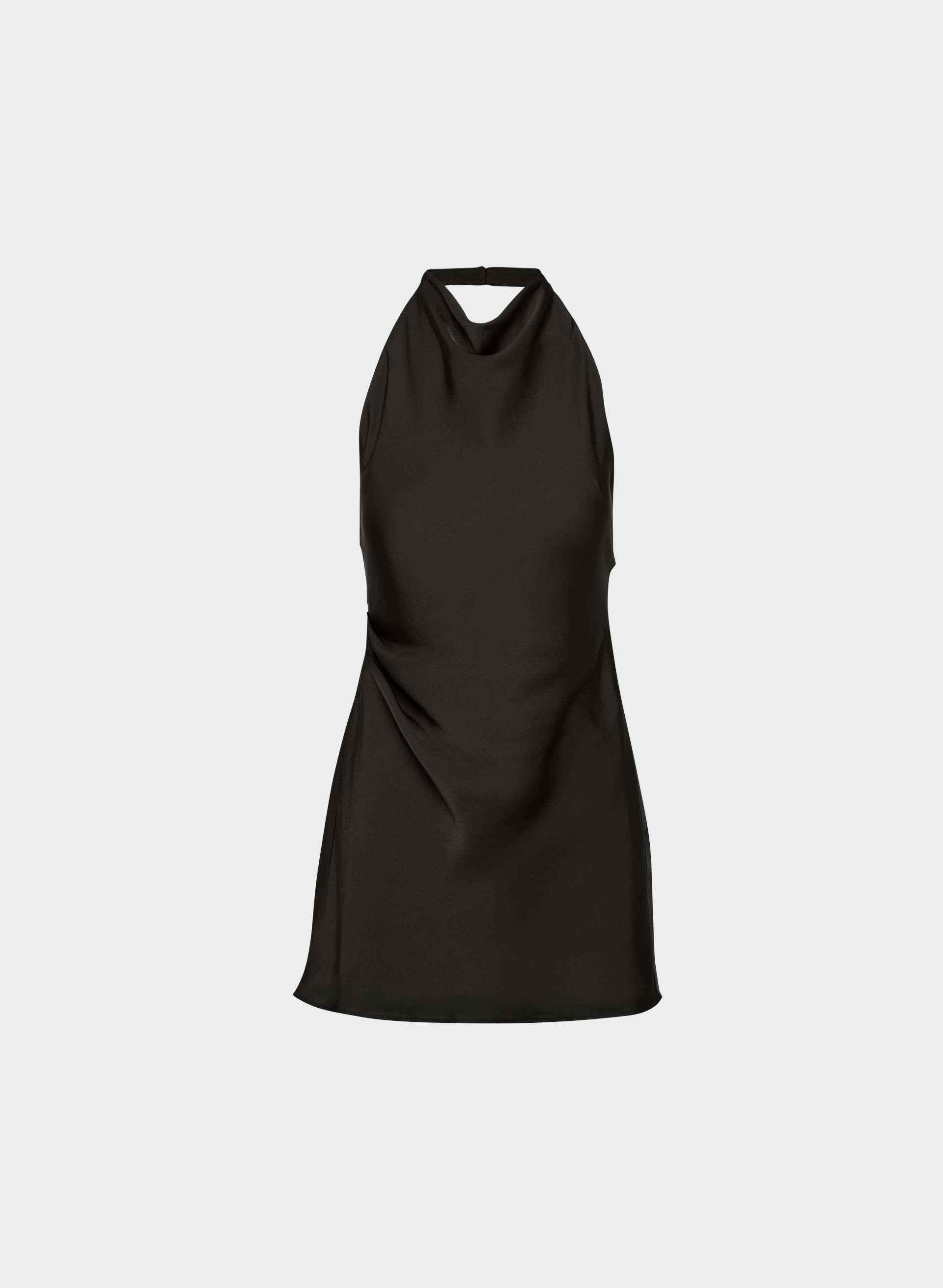 AUDIENCE SATIN MINI HALTER DRESS by TEN