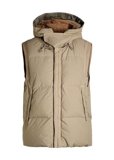 Boreal hoodied shell gilet by TEN C