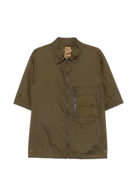 Mid Layer zip-up pocket-detail shirt by TEN C
