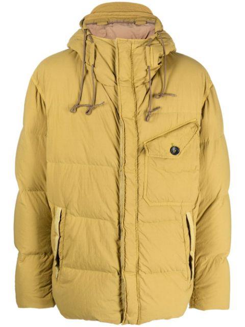 hoodied down puffer jacket by TEN C