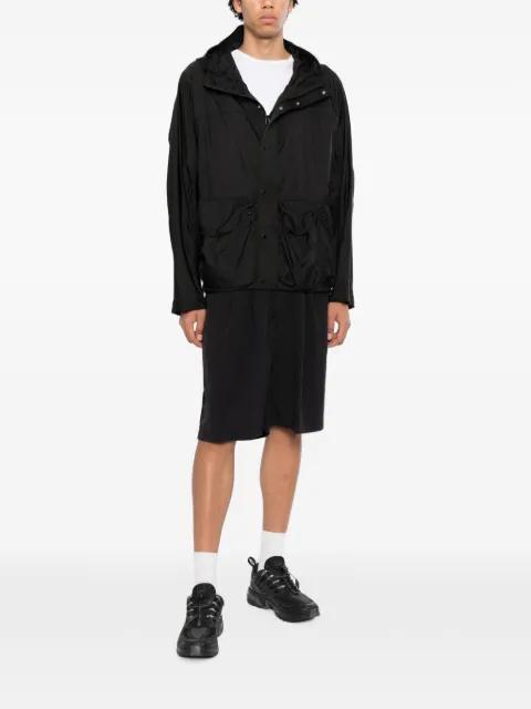 hoodied flap-pocket jacket by TEN C
