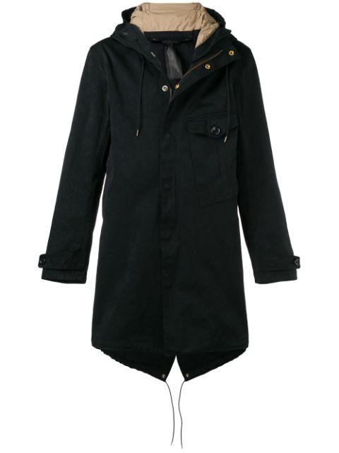 hoodied parka coat by TEN C