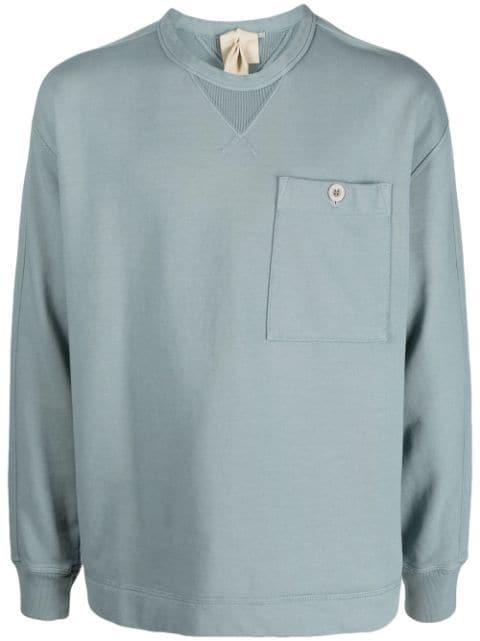 logo-patch cotton sweatshirt by TEN C