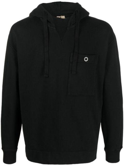 patch-pocket detail hoodie by TEN C