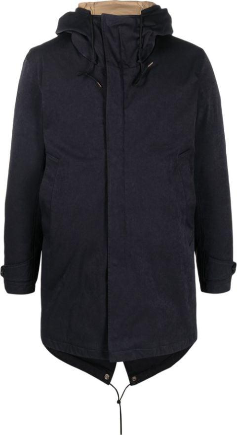 zip-up hoodied coat by TEN C