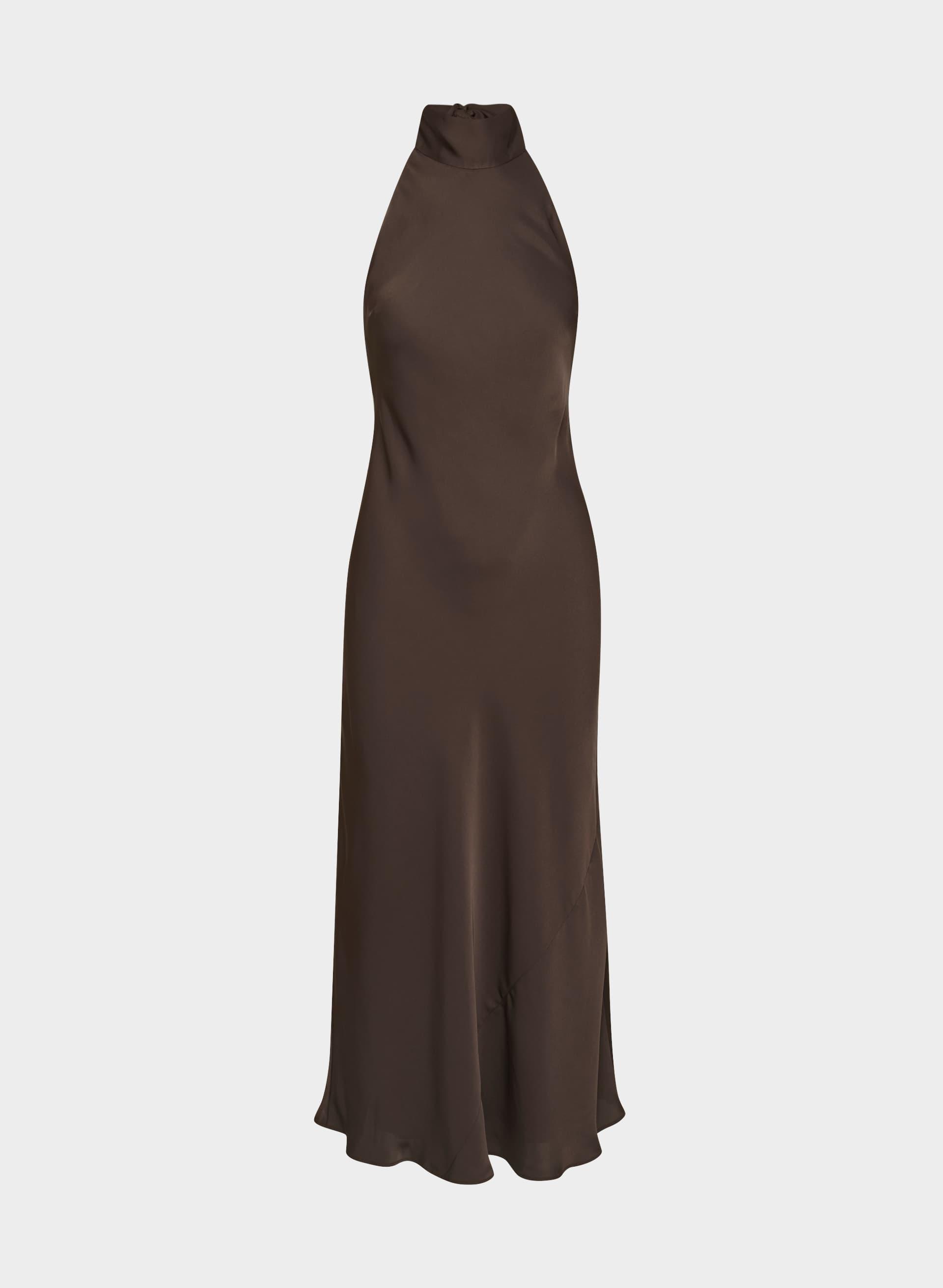 CAVA SATIN HALTER DRESS by TEN