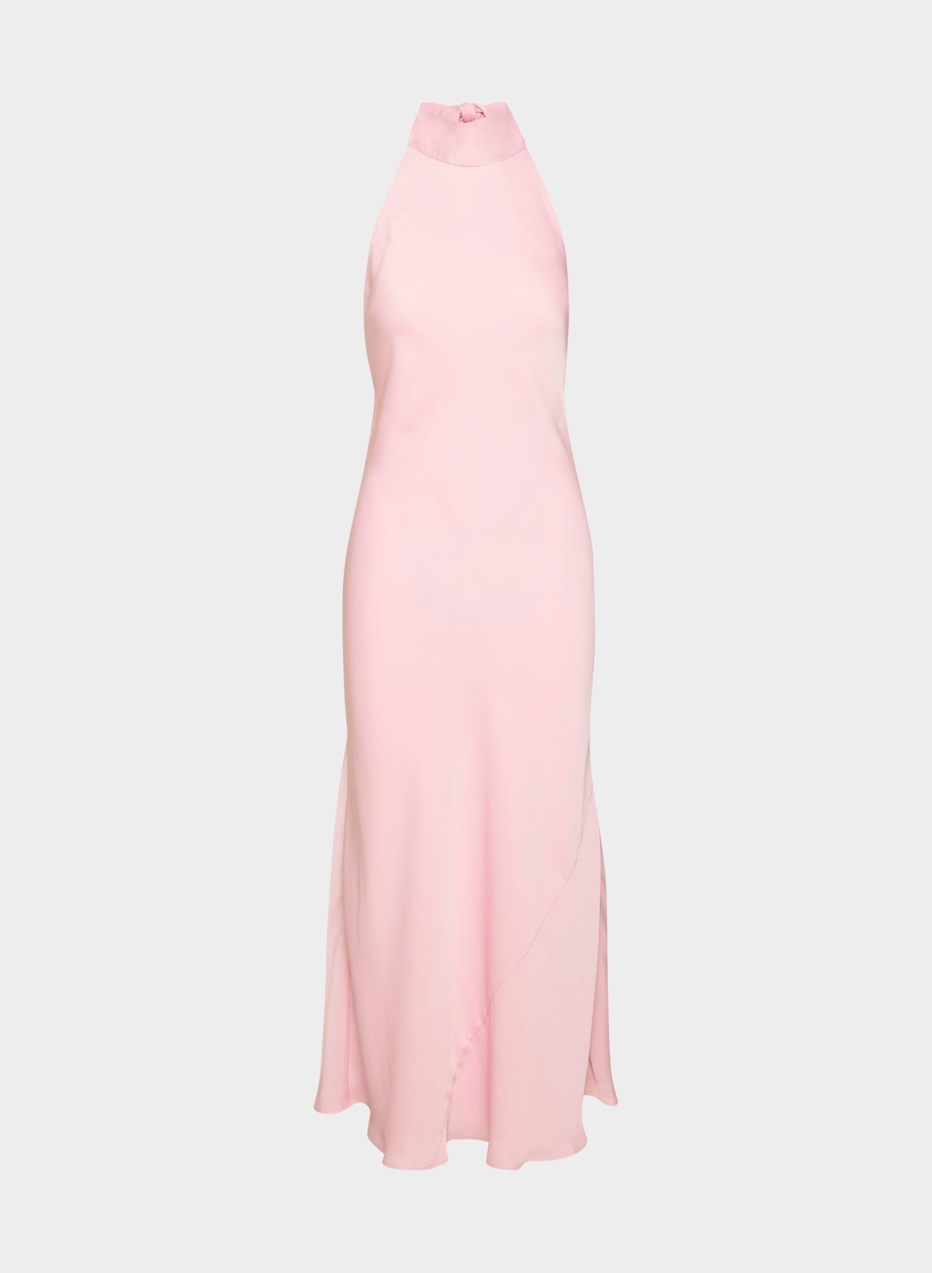 CAVA SATIN HALTER DRESS by TEN