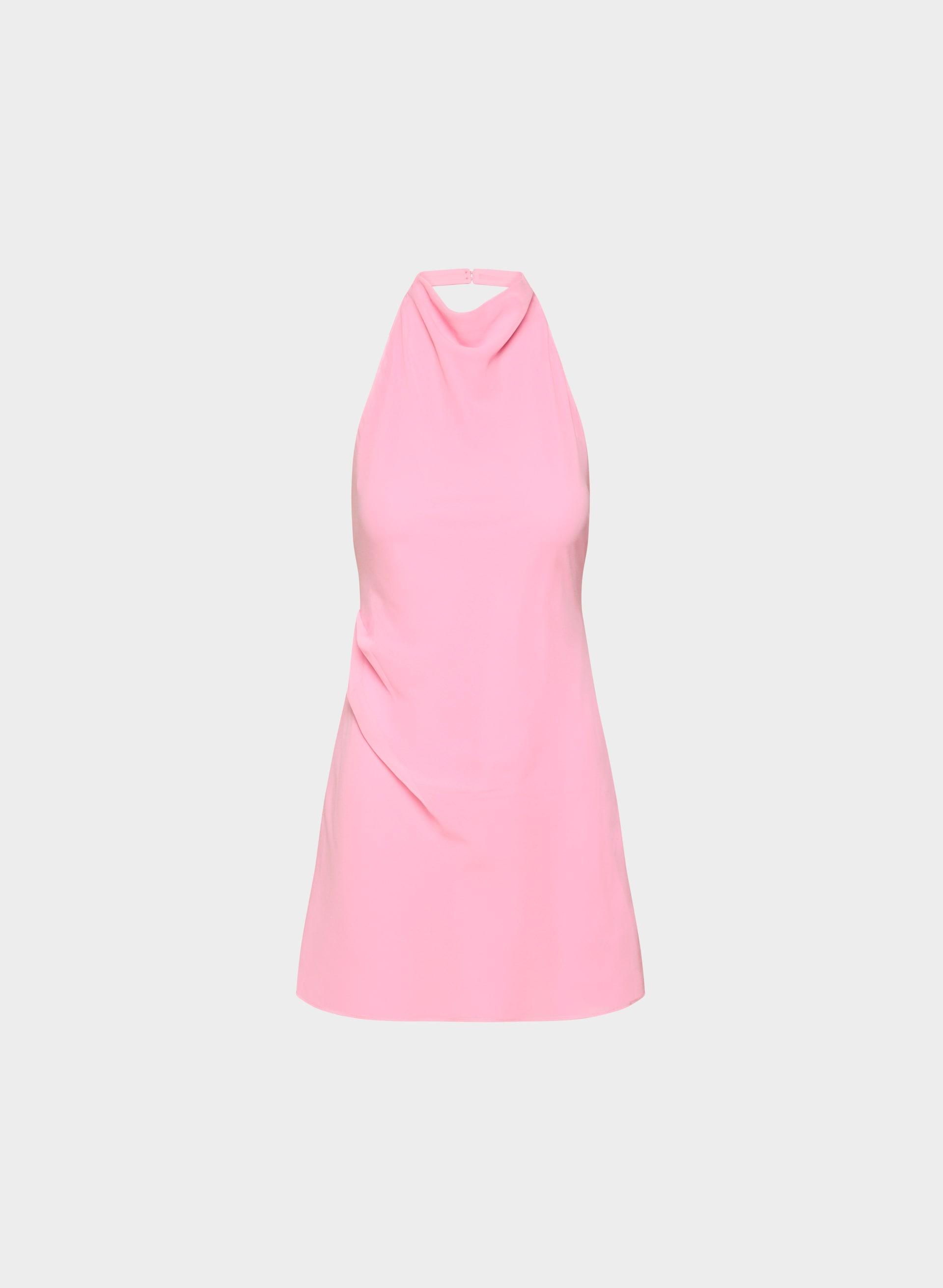 FÊTE CHIFFON™ AUDIENCE MINI HALTER DRESS by TEN