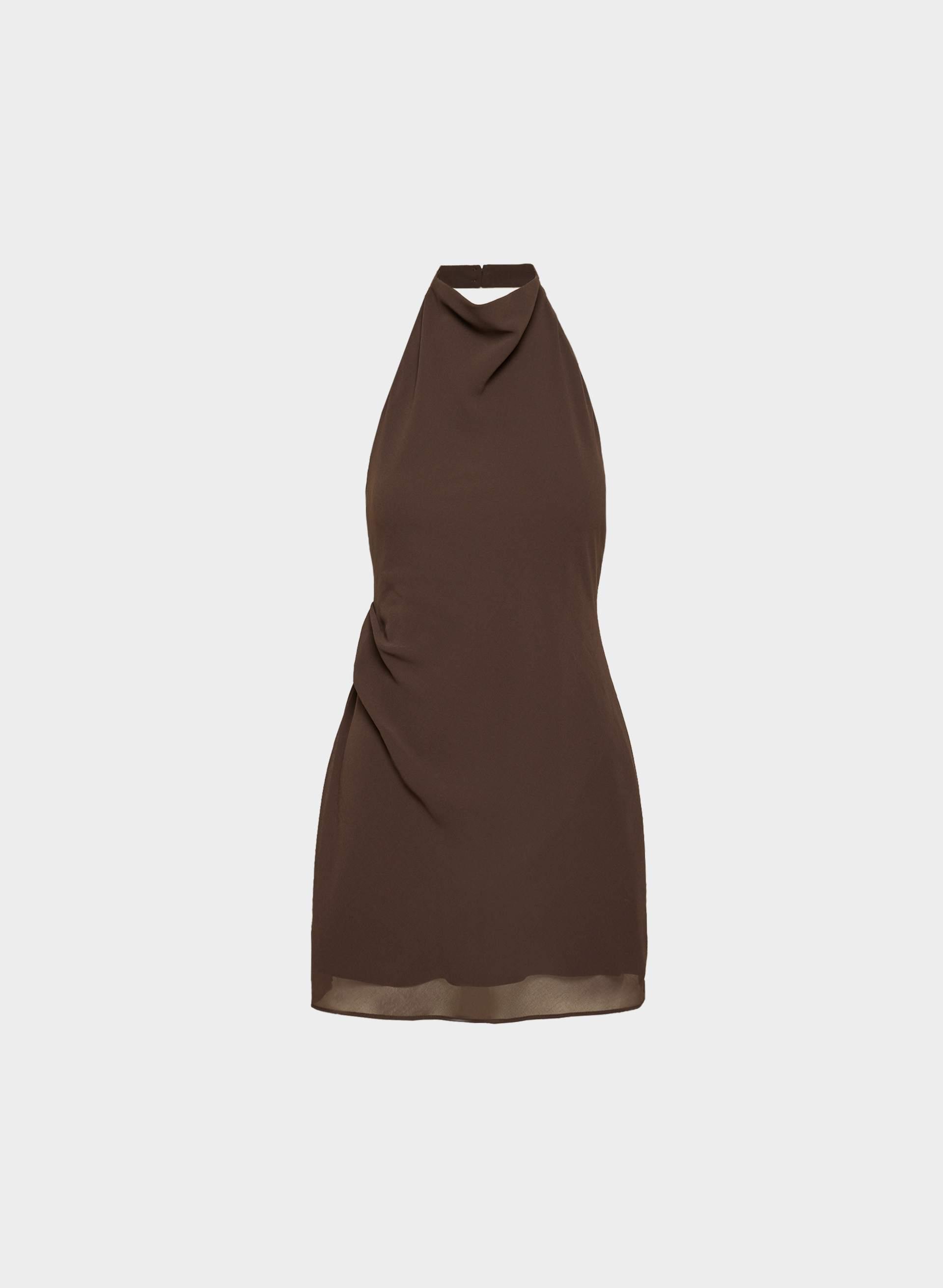 FÊTE CHIFFON™ AUDIENCE MINI HALTER DRESS by TEN
